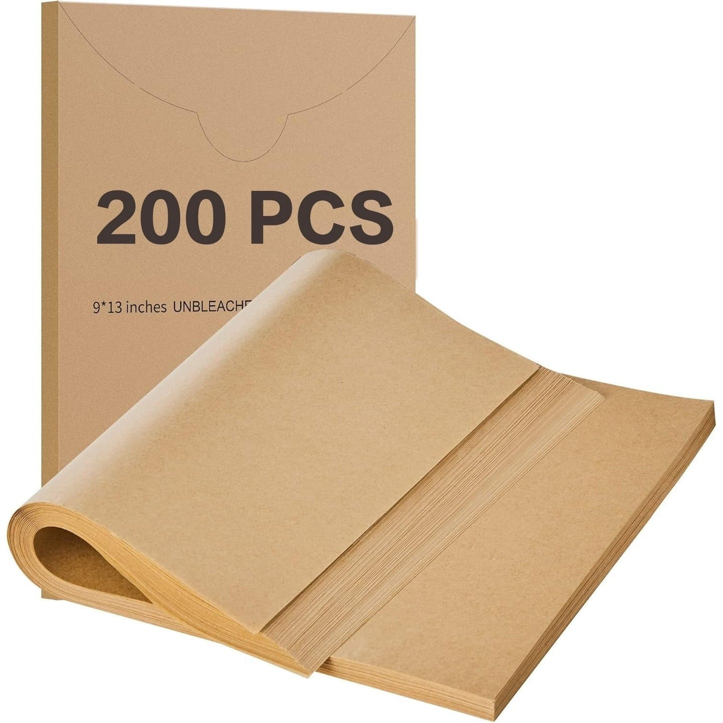 200 Pcs Parchment Paper Baking Sheets, 12x16 Inches Non-Stick Precut Baking Parchment, Perfect for Baking Grilling Air Fryer Steaming Bread Cup Cake Cookie and More (Unbleached)