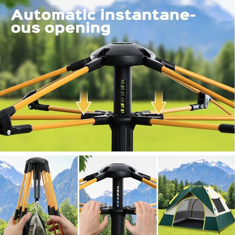 Kaqinu 2-Person Camping Tent, Auto Setup Pop Up Tent, Waterproof, Huge Door & Windows for Camping, Hiking, Travel