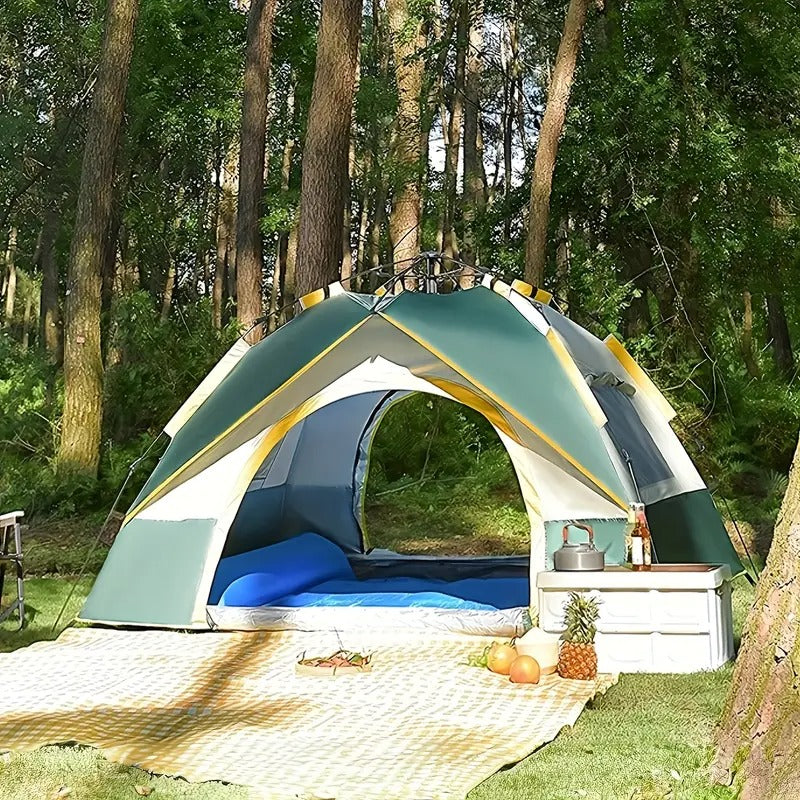 Kaqinu 2-Person Camping Tent, Auto Setup Pop Up Tent, Waterproof, Huge Door & Windows for Camping, Hiking, Travel