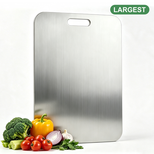 Wynra Stainless Steel Cutting Board, Large Cutting Board for Kitchen, Metal Food Prep Board for Meat, Vegetables and Fruit, 9.05" x 13.38"