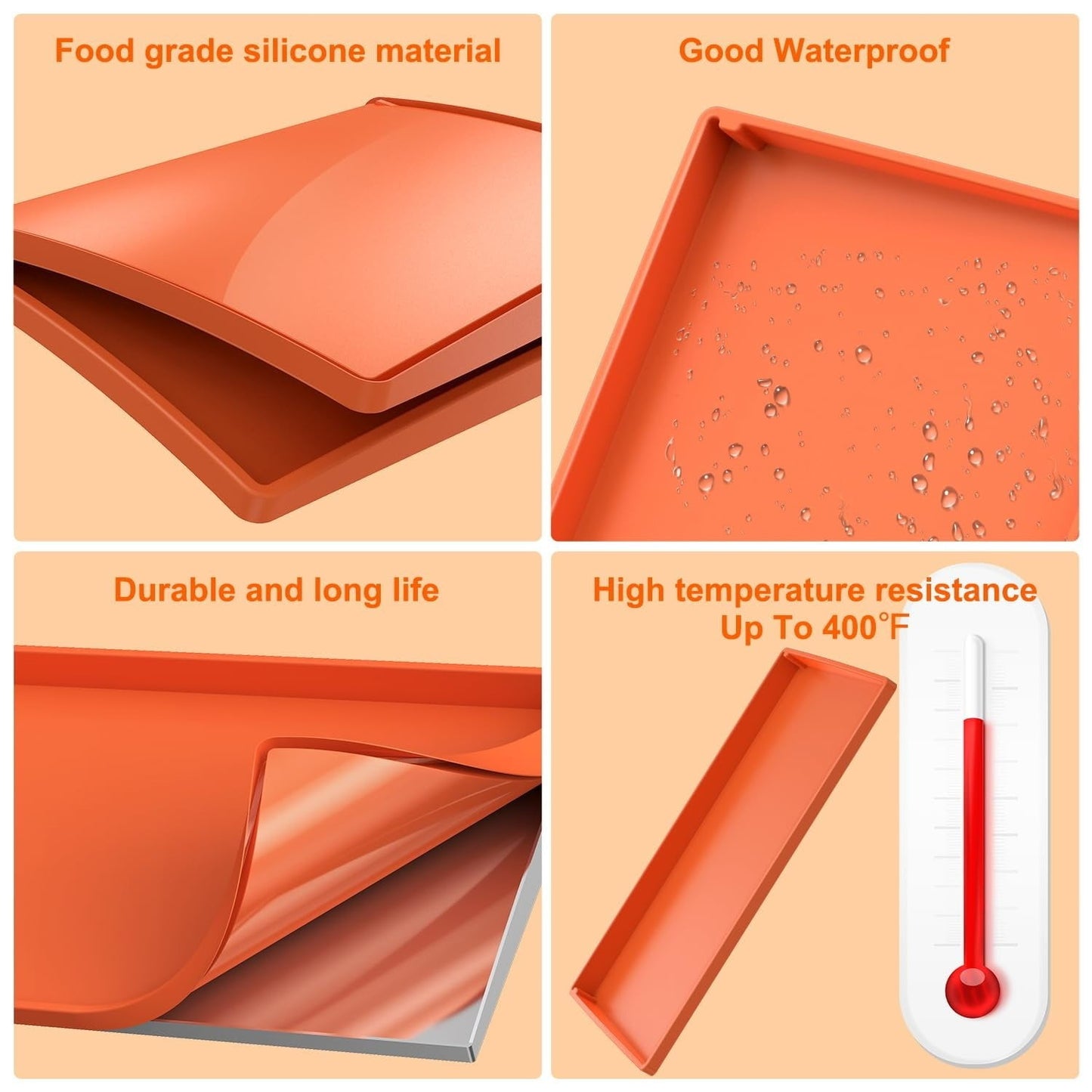 Mibote 17 Inch Griddle Cover for Blackstone, Heavy Duty Food Grade Silicone Protective Mat, Full Edge Design Mat