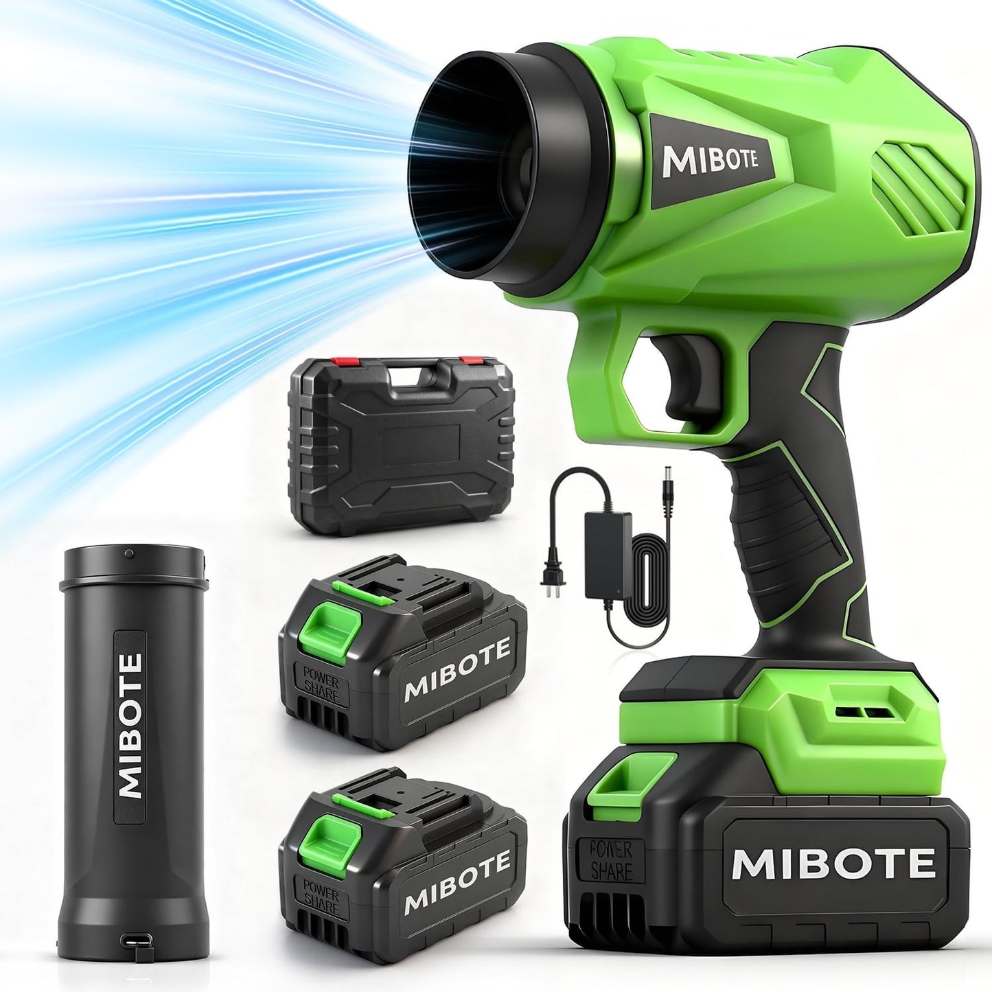 Portable 21V Battery Cordless Leaf Blower ,Handheld Electric Air Blower with High-Speed Motor for Drying Patio Cleaning ,Camping and Dust Cleaning(Tool Only)