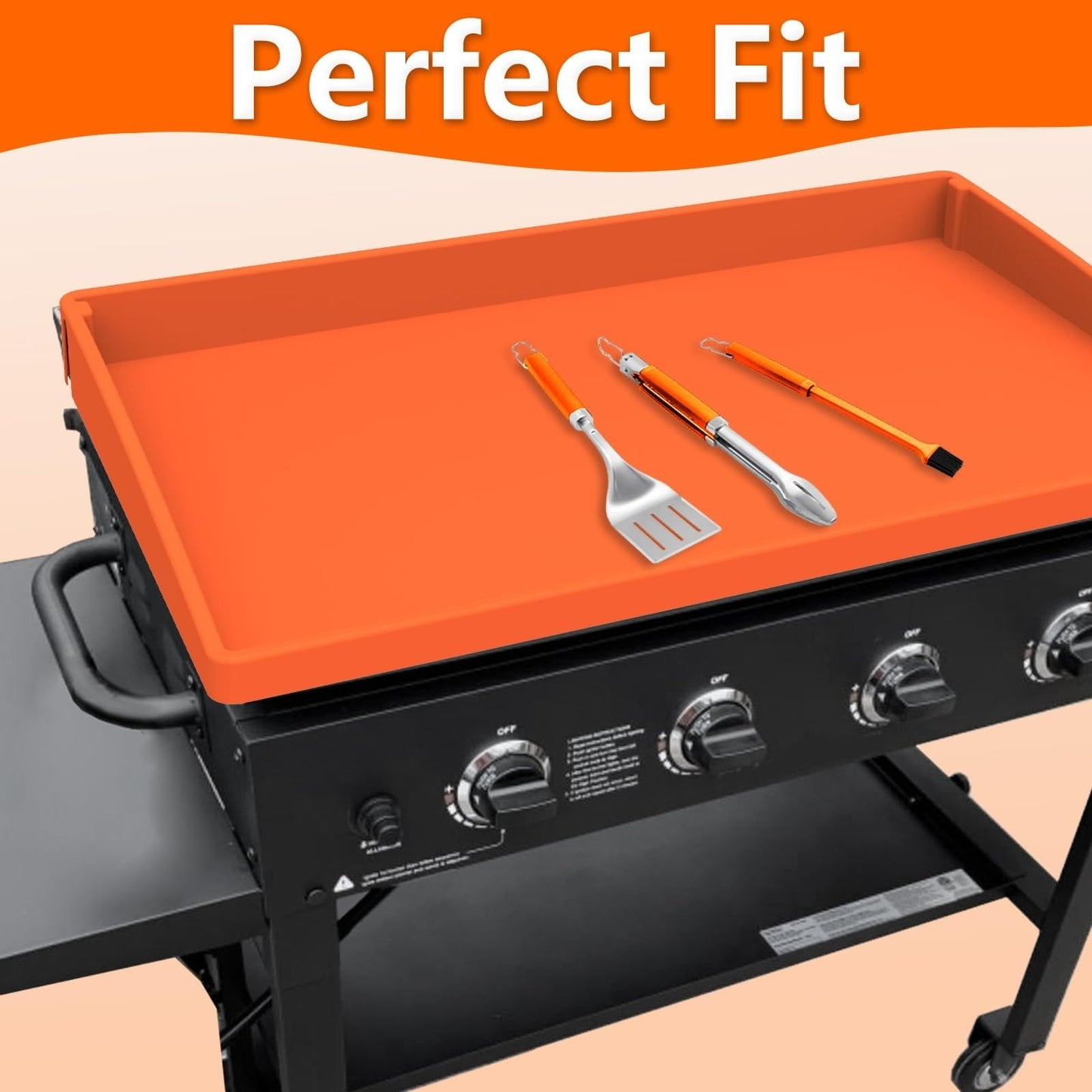 Mibote 22 Inch Griddle Cover for Blackstone, Heavy Duty Food Grade Silicone Protective Mat, Full Edge Design Mat