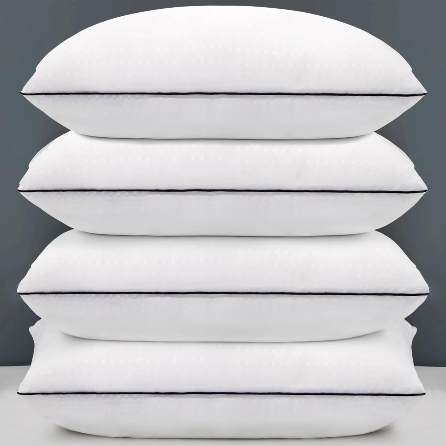 Weituo Standard Size Bed Pillows for Adult,4 Pack Great Support Luxury Hotel Pillows for Side,Stomach and Back Sleepers.