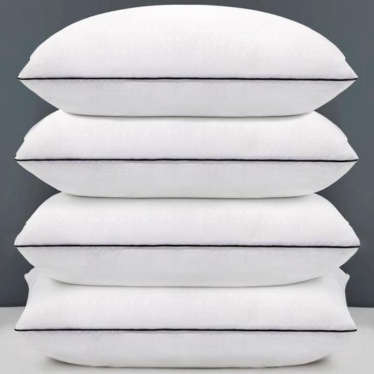 Weituo Standard Size Bed Pillows for Adult,4 Pack Great Support Luxury Hotel Pillows for Side,Stomach and Back Sleepers.